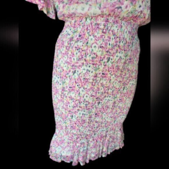 Esqualo Pink Floral Chiffon Dress NWT Sz 4 - Picture 12 of 15
